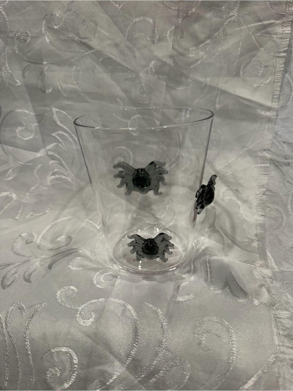 Anthropologie Juice glass with 3d spiders.new.